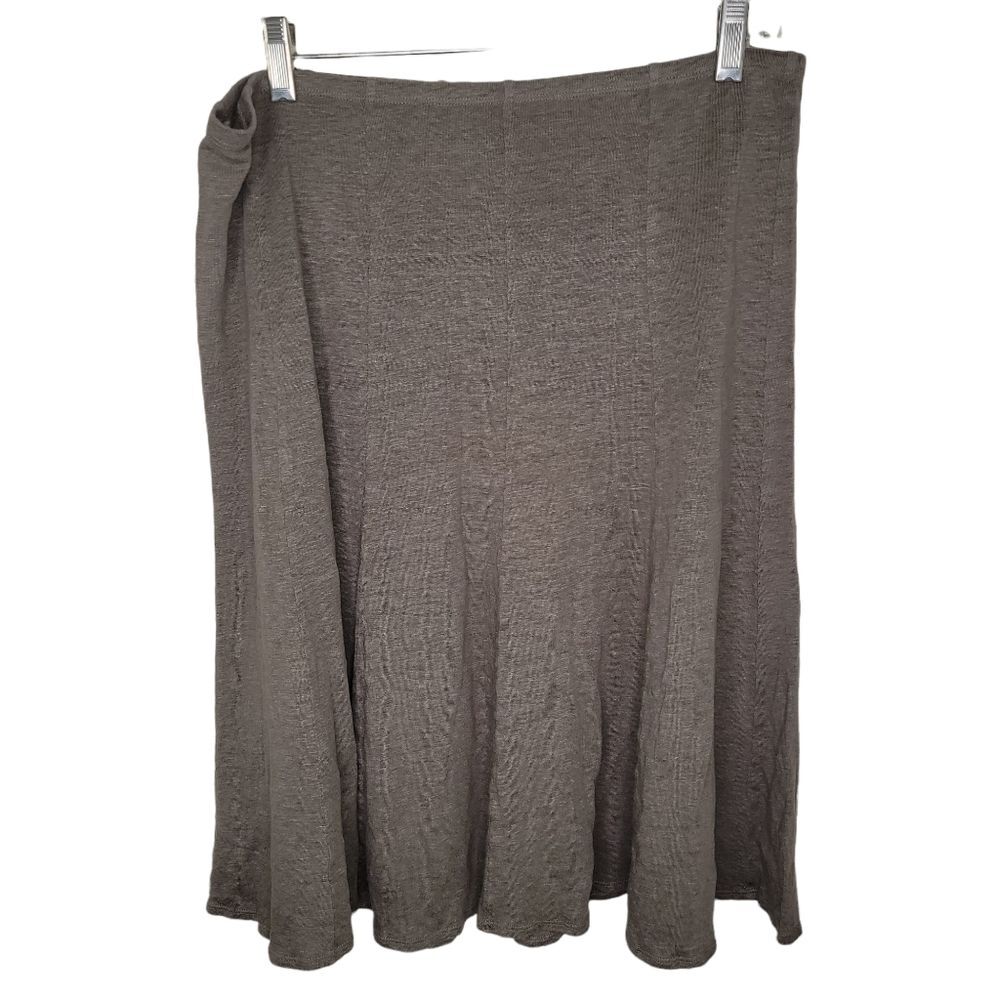 Eileen Fisher gray Linen a-line skirt size medium